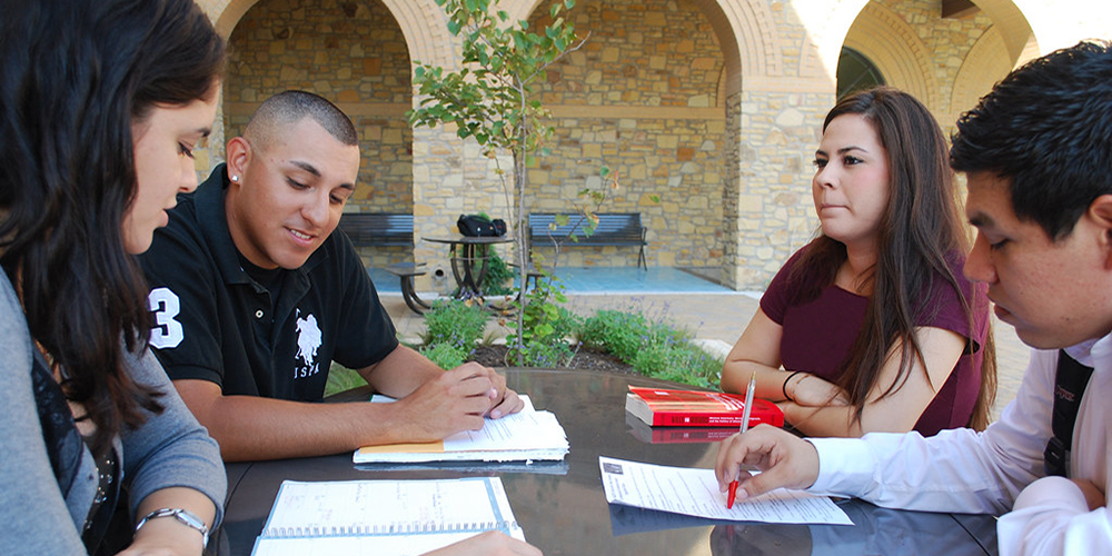 Students Conversing Outdoors