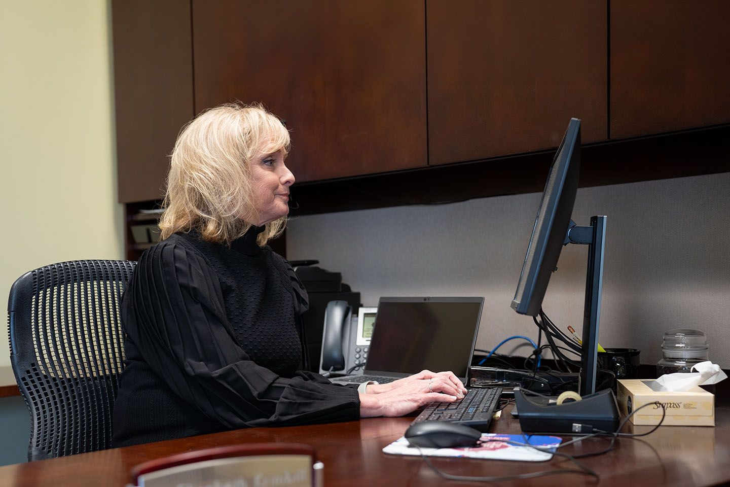 Woman working at desk