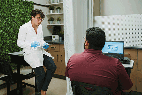 Student in Lab coat