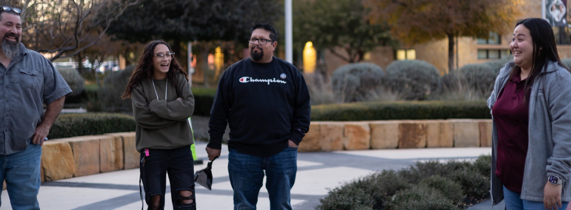 People visiting campus