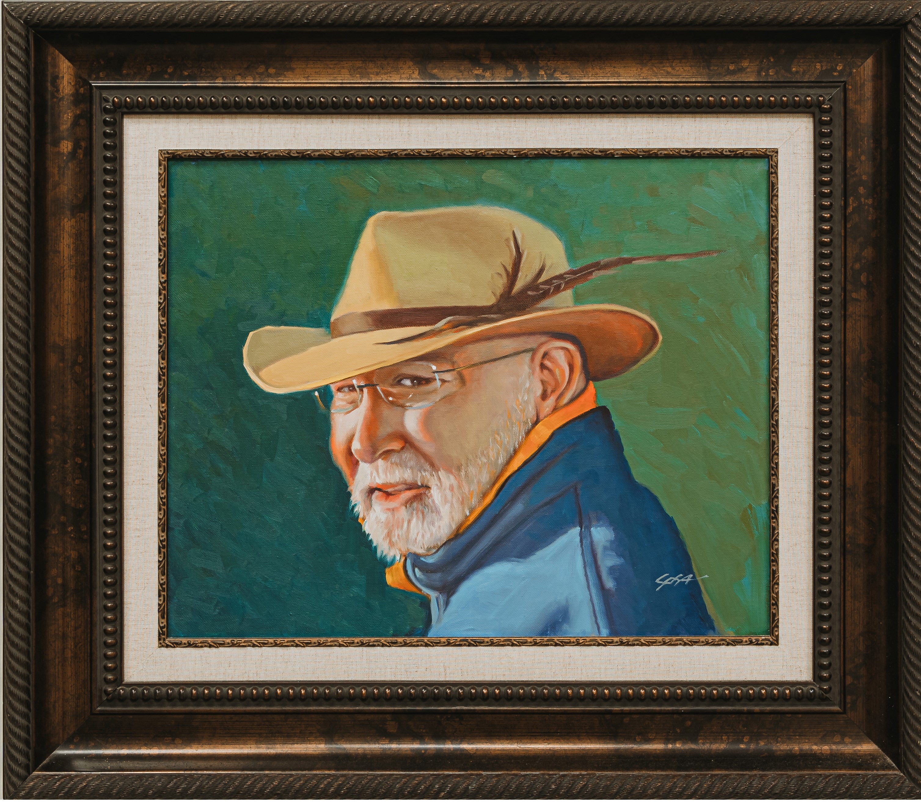 Man with Feather Hat Lionel Sosa