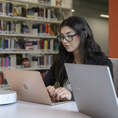 Student in Library