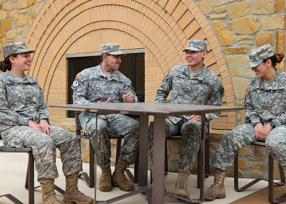 Cadets having a conversation