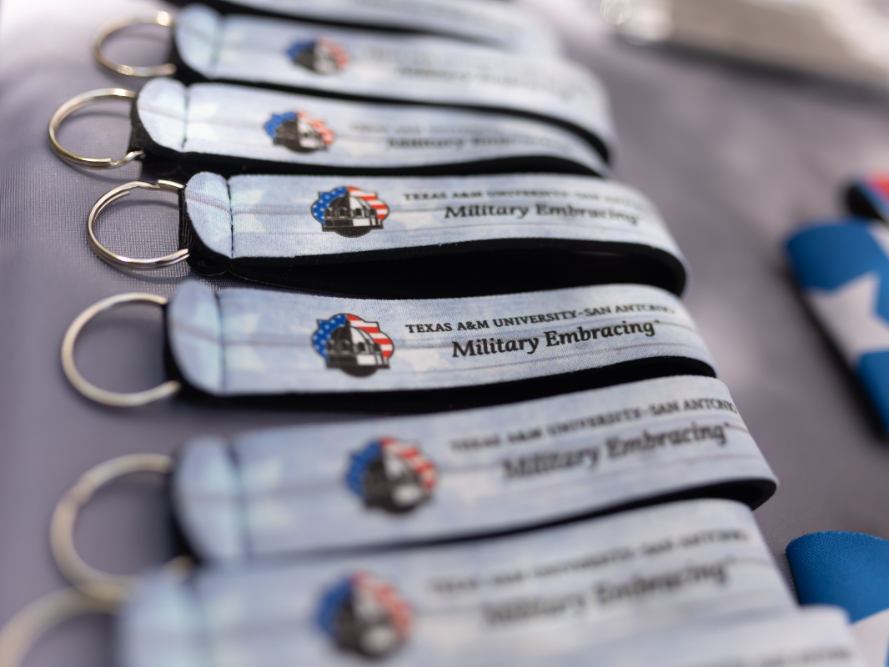 "Military Embracing" keychains.